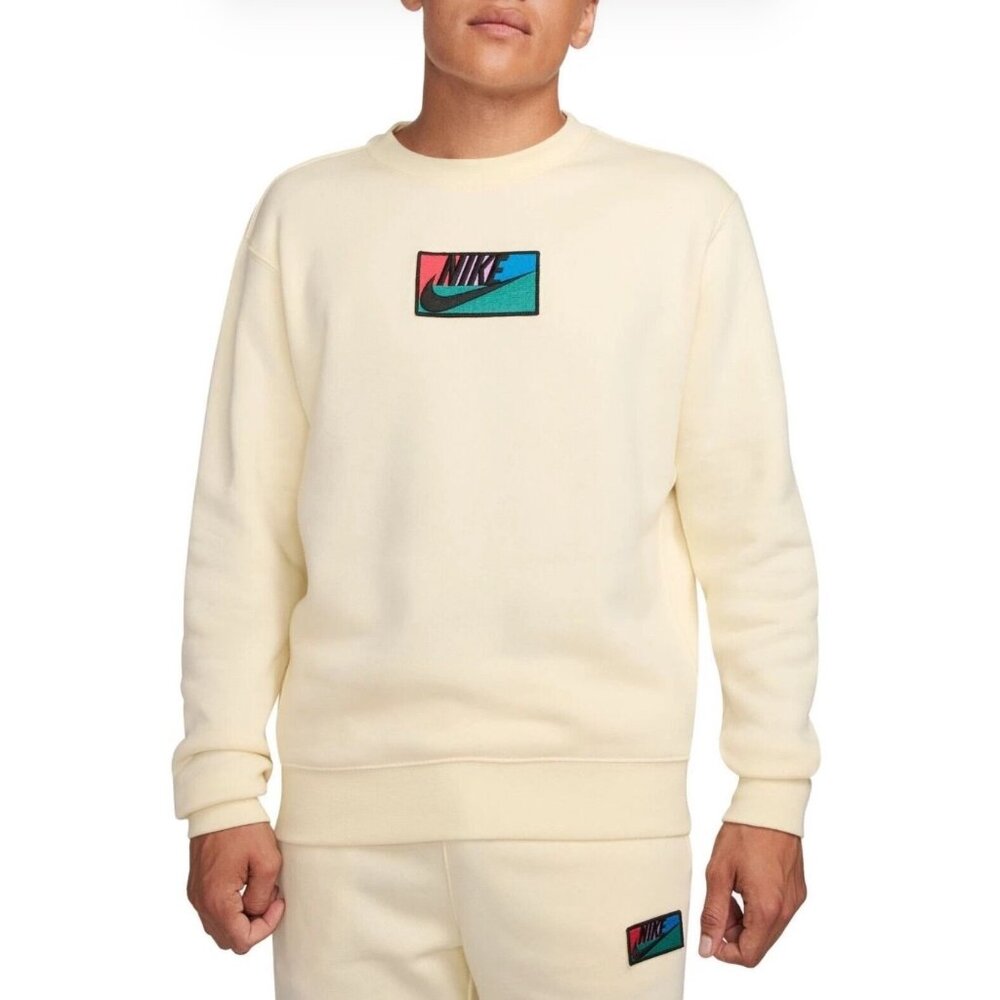 Nike Club+ BB Patch Crewneck sweatshirt in Coconut Milk size L